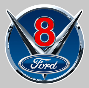 Sticker V8 FORD VA022 : Couleur Course