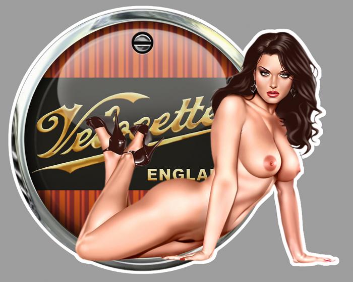 Sticker VELOCETTE PINUP : Couleur Course