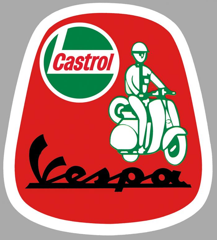 Sticker VESPA CASTROL : Couleur Course