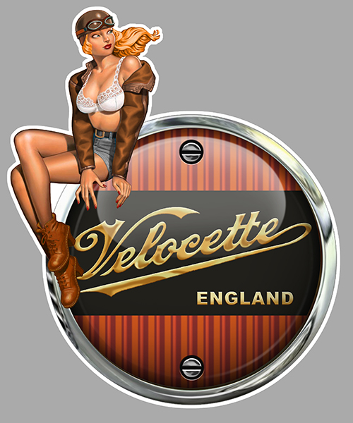 Sticker VELOCETTE PINUP : Couleur Course