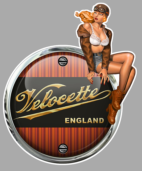 Sticker VELOCETTE PINUP : Couleur Course