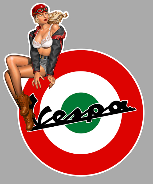 Sticker VESPA PINUP : Couleur Course