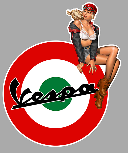 Sticker VESPA PINUP : Couleur Course