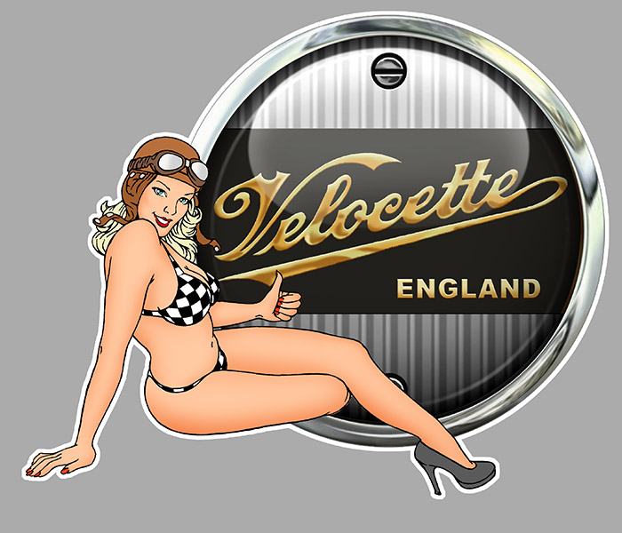 Sticker VELOCETTE PINUP : Couleur Course