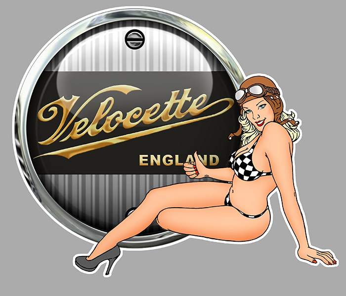 Sticker VELOCETTE PINUP : Couleur Course