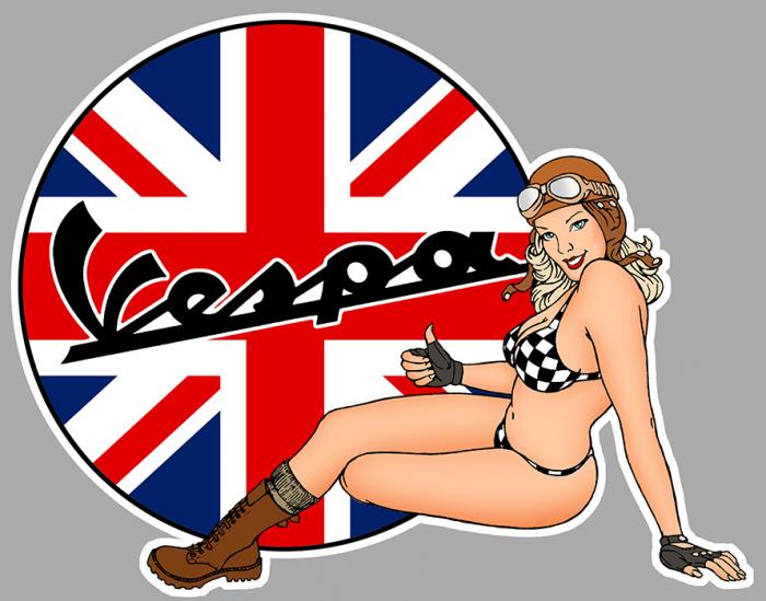 Sticker VESPA PINUP GB UK : Couleur Course