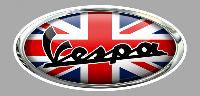 Sticker VESPA GB UK : Couleur Course