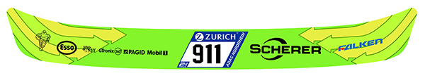 Sticker VISIERE PORSCHE GRELLO : Couleur Course