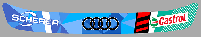 Sticker VISIERE AUDI R8 TEAM PHOENIX : Couleur Course