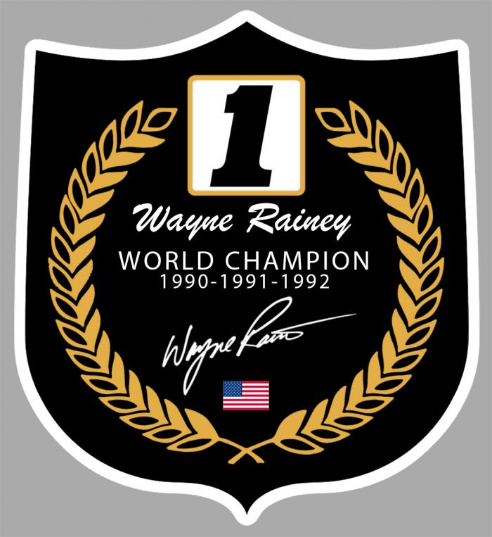 Sticker WAYNE RAINEY WORLD CHAMPION : Couleur Course