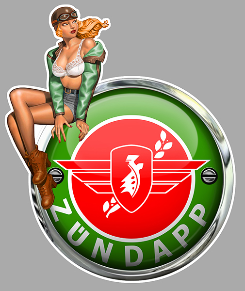 Sticker ZUNDAPP PINUP : Couleur Course